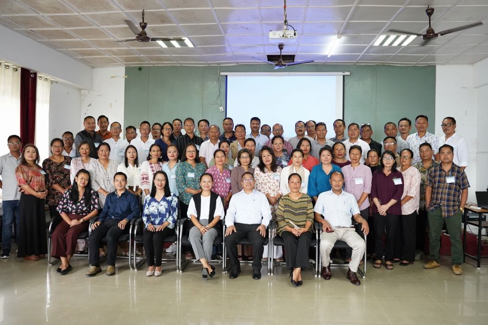 Participants engaging in an activity at the School Leadership Development Programme at SIEMAT Hall in SCERT, Kohima on September 10.